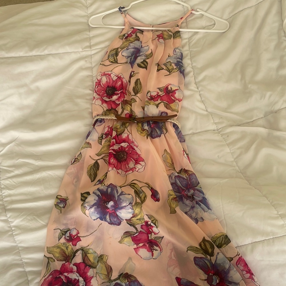 short pink floral sundress for teen girls
